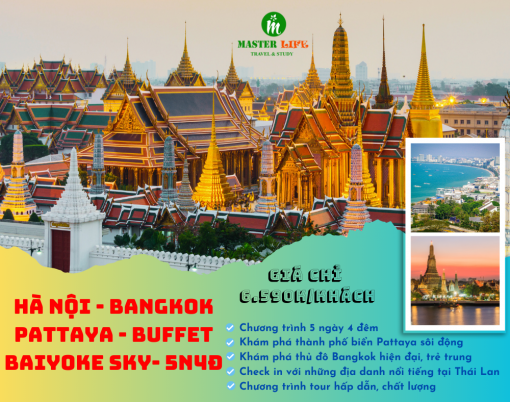 HÀ NỘI - BANGKOK - PATTAYA - BUFFET BAIYOKE SKY 86 TẦNG
